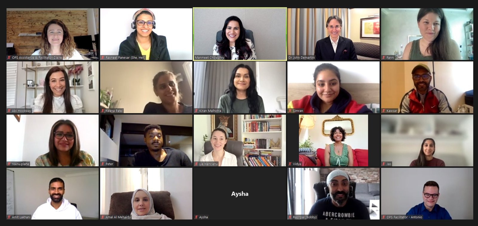 Manmeet with Dr John Demartini and the global Inner Worth > Outer Wealth class on Zoom